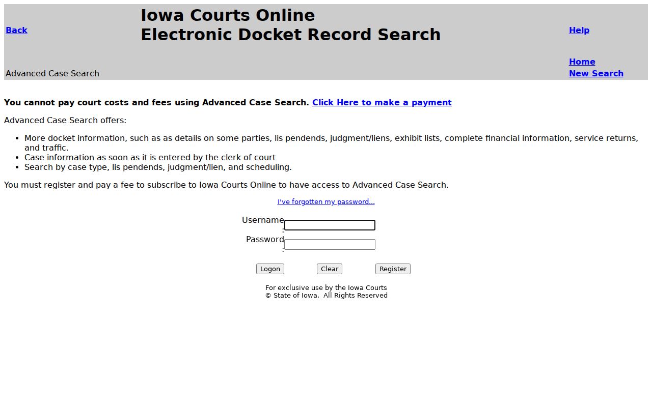 Advanced search access for Polk County criminal court cases
