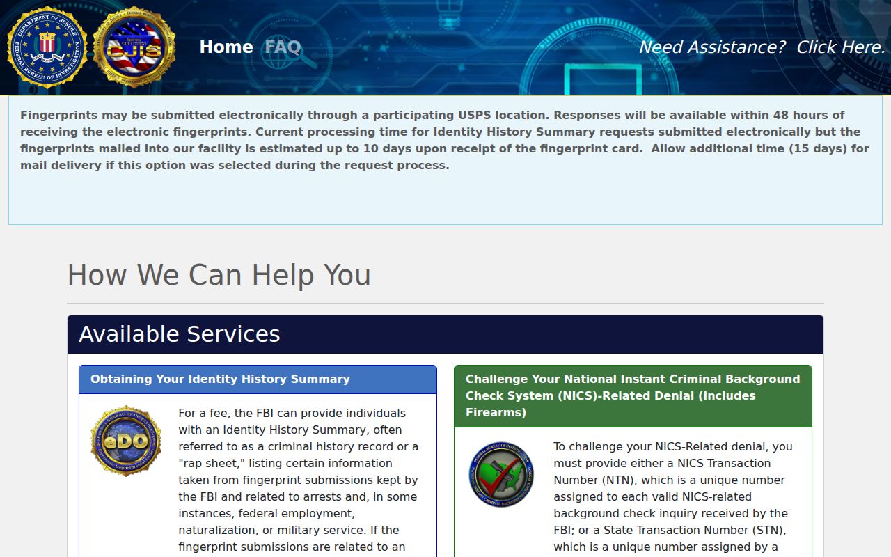 Polk County criminal history FBI identity review portal