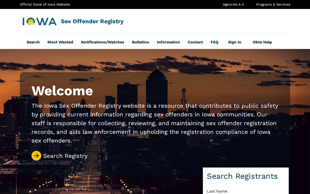Iowa Sex Offender Registry map search for Polk County sex offender records
