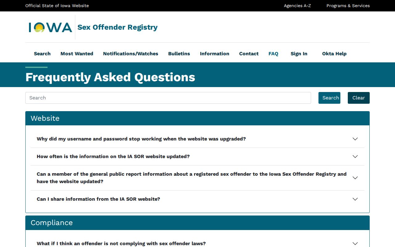 Iowa Registry Watch instructions for Polk County sex offender alerts
